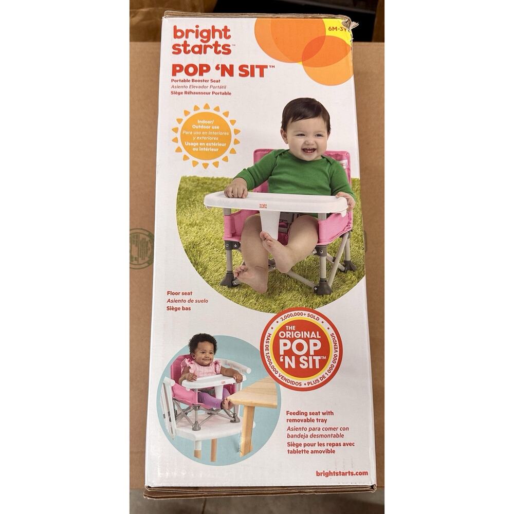 Bright Starts Pop N Sit Portable Booster Seat Pink